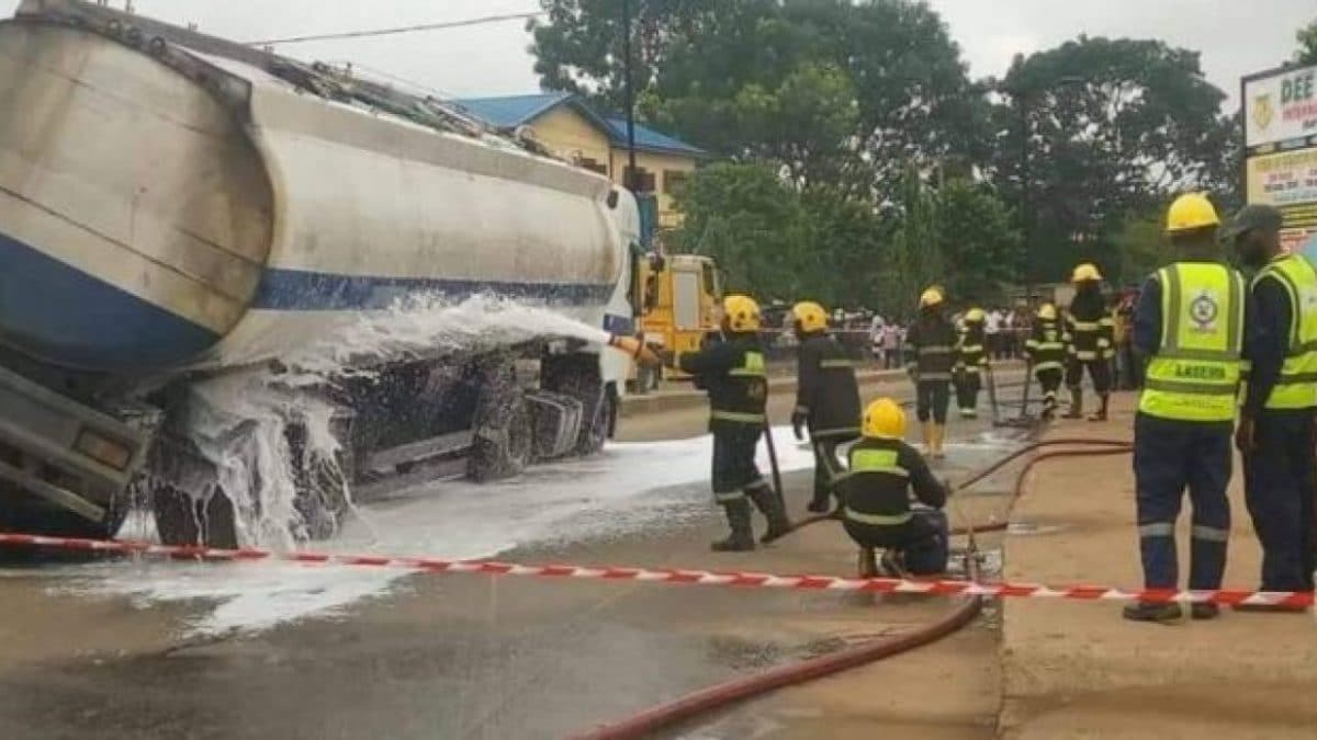 Another Disaster Averted As Petrol Tanker Spills Content In Lagos