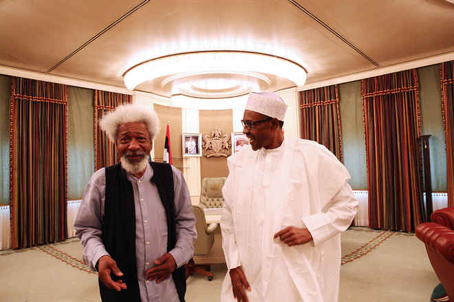 Soyinka visits Buhari in Aso Rock []PHOTOS]