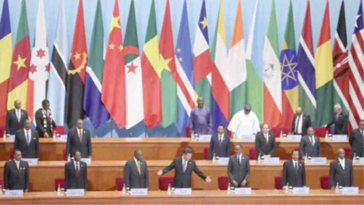 President Xi and African leaders at the FOCAC summit in Beijing, September 2018