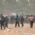 Commotion at APC campaign venue as hoodlums engaged in brawl.