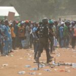 Commotion at APC campaign venue as hoodlums engaged in brawl.