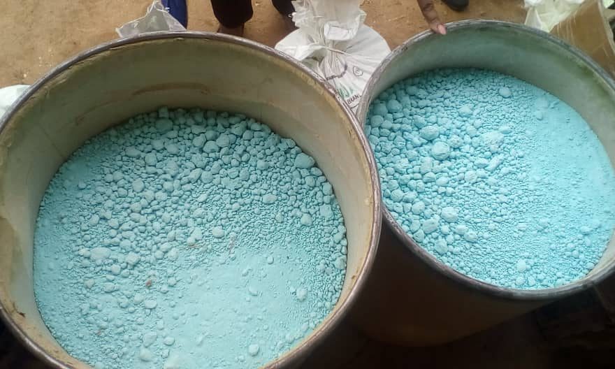 The fake Diazepam powder at the factory raided by the NDLEA in Abia.