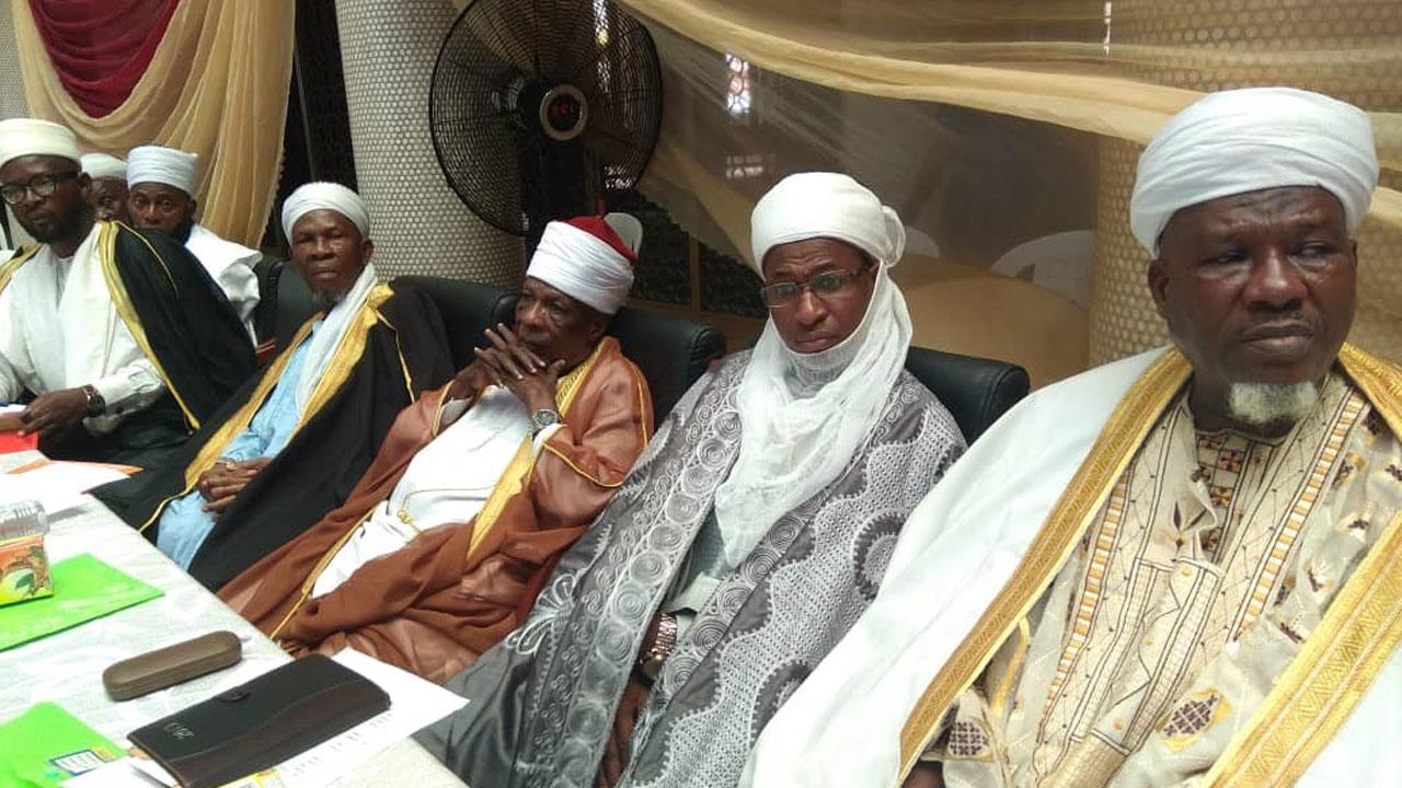 Sheikh Tijani Gbajabiamila (right); Chief Imam of Lagos, Sheikh Sulaimon Oluwatoyin Abou-Nolla; Sheikh Lawal and Sheikh Mujitaba Giwa
