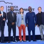 L-R: United States Ambassador to Nigeria, W. Stuart Symington; Country Manager, Microsoft Nigeria & Ghana, Akin Banuso; Technical Fellow, AI & Mixed Reality, Microsoft, Alex Kipman; Lagos state Governor-elect, Mr. Babajide Sanwo-Olu; Executive Vice President, Gaming, Microsoft, Phil Spencer at the Microsoft Africa Development Centre (ADC) launch in Lagos on May 17, 2019.