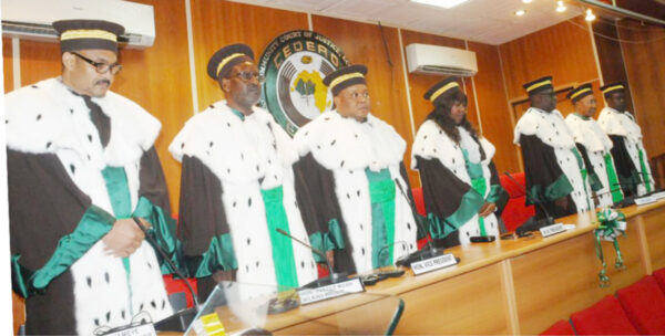A panel of ECOWAS Court justices during a ceremonial sitting