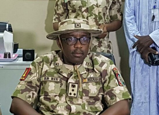 The General Officer Commanding 7 Division of the Nigerian Army, Maiduguri, Abdulmalik Bulama Biu
