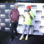 L-R: Country Manager, VIMN Africa, Bada Akintunde-Johnson and BET International Act Winner, Burna Boy at the BET Awards Welcome Home Party organised in his honour at Quilox in Lekki, Lagos on Thursday.