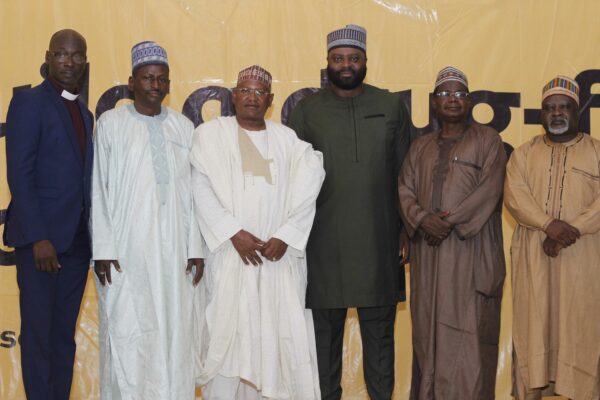 L-R: Chairman, Christian Association of Nigeria, Kano State Chapter, Rev. Adeolu Adeyemo; State Commander, National Drug Law Enforcement Agency (NDLEA), Kano Command, Dr. Abdul Ibrahim; Permanent Secretary, Kano State Ministry of Women Affairs and Social Welfare, Alhaji Auwal Sanda; Senior Manager, Program Implementation, MTN Foundation, Abasi-Ekong Udobang; Director of Pharmaceutical Services, Kano State Ministry of Health, Pharmacist Umar Abdu Madaki and Director, Training and Planning, Kano State Ministry of Youth and Sports, Dr Abdu Muhammed at the State Roundtable for the MTN-led Anti Substance-Abuse Programme (ASAP) in Kano.
