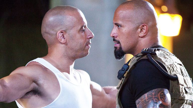 L-R: Vin Diesel and Dwayne Johnson. PHOTO CREDITS: Universal Pictures