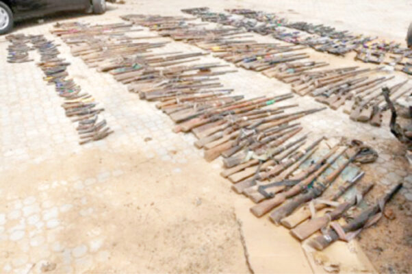 Weapons surrendered by bandits in Zamfara