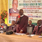From left: National Executive Council Prophet, The Apostolic Church Nigeria (TACN), Pastor Nathaniel Awojide; TACN National Deputy Secretary, Pastor Samuel Isaiah; TACN National President, Pastor Sampson Ekwutosi Igwe; TACN National Vice President, Pastor Emmanuel Awojide and TACN National Finance Secretary, Pastor Timothy Agbeja during the unveiling of the “Next Level” of the church after 100 years of establishment on Sunday. PHOTOS BY: Abbas Jimoh.