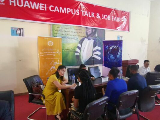 Interview/interactive session with students at the Huawei campus talk and job fair held at ABU Zaria.