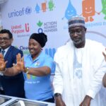 L – R: Marketing Director, Reckitt Benckiser (RB) West Africa, Syed Tanzim Rezwan; Minister of Water Resources, Suleiman Hussein Adamu; Former Head of Civil Service, Mrs. Ebele Okeke; Director of Water Quality, Ministry of Water Resources, Mr. Emmanuel Awe, during the Dettol Global Handwashing Day event on Tuesday, October 15th 2019 in Abuja.