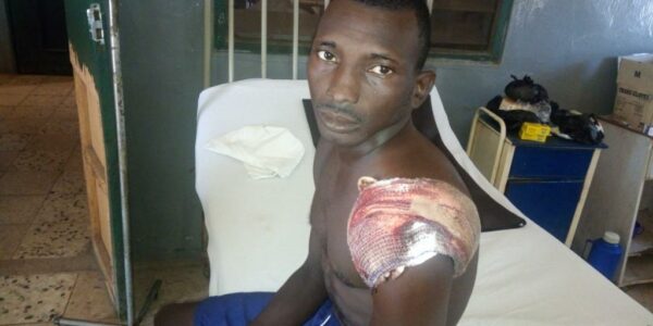 One of the survivors of the attack, Umar Isiyaka, on his sick bed at the Federal Medical Centre, Jalingo.