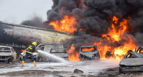 File photo: Tanker fire explosion