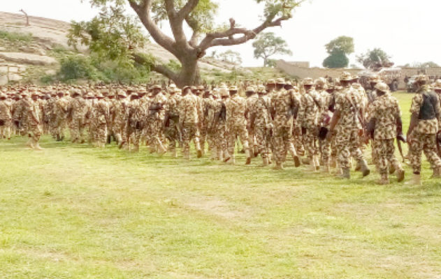 Troops deployed for Exercise Sahel Sanity in the army super camp in Faskari Local Government area of Katsina State