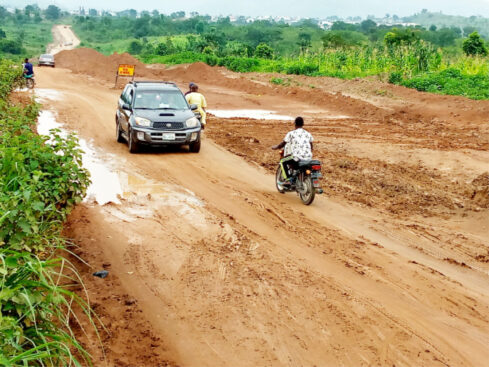 The 14 kilometer uncompleted Pegi-Kuje road