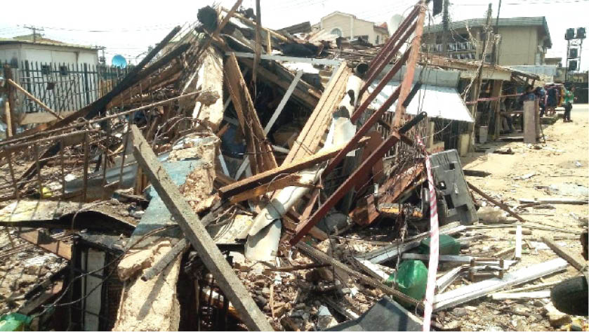 Debris of the Gas Explosion at Inua Mohammed street, Ajao Estate in Lagos
