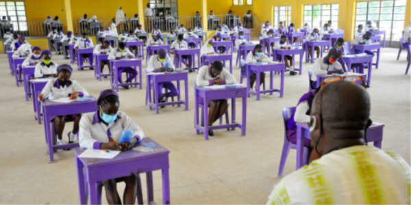Senior Secondary three students of Government Secondary School Wuse Zone 3 in Abuja, writing a subject during the nationwide WAEC examination in Abuja yesterday