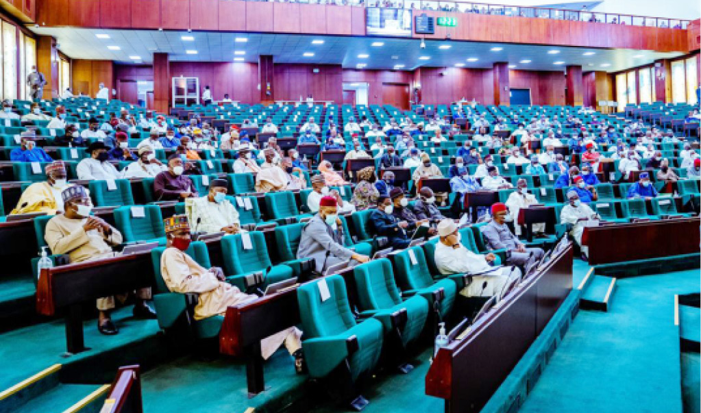 Members of the House of Representatives during plenary on resumption from their annual recess at the National Assembly in Abuja yesterday