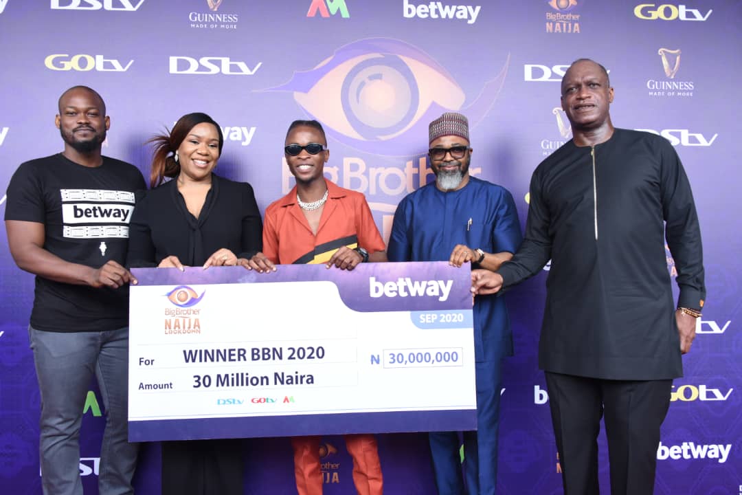 BBNaija: MultiChoice Nigeria Presents Laycon with N85m Prize