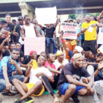 #EndSARS protesters in Abeokuta, Ogun State, on Friday.