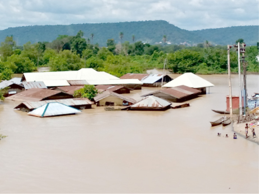 Some houses submerged by flood in Edeha village, Koton-Karfe Local government area of Kogi State