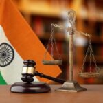Gavel And Scales Of Justice and National flag of India