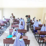 Pupils in class in one of the mega schools built and recently commissioned by the Borno Governor, Prof. Babagana Umara Zulum in a low-income community called Abuja-Sheraton at Maisandari ward of Maiduguri Metropolitan Council in Borno State