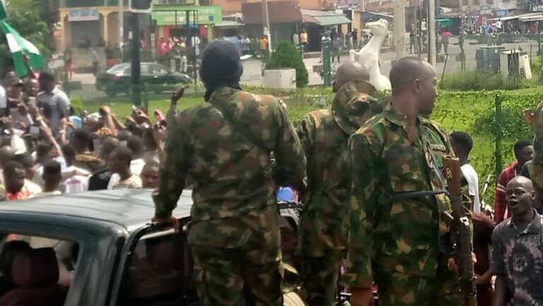 Soldiers plead for calm as protesters defy curfew in Osun