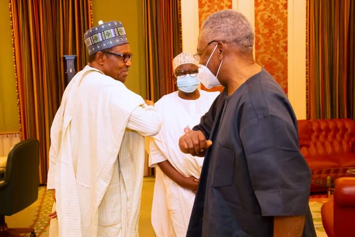 Buhari receives TY Danjuma at Aso Rock