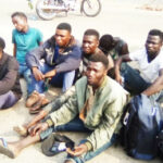 Suspected kidnappers during their arrest by a Joint Security Taskforce around Ogbemudia Oil Palm Plantation in Edo State