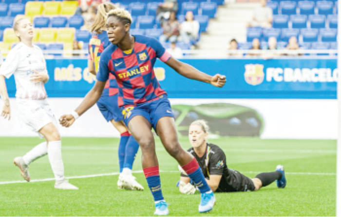 Champions League: Oshoala powers Barcelona into quarter-finals as Arsenal hit 9