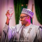 President Muhammadu Buhari laughing