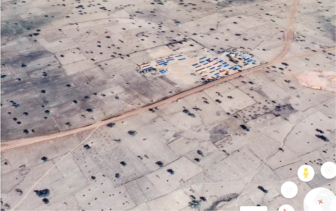 A Google Earth map of GSSS Kankara where over hundreds of students were abducted
