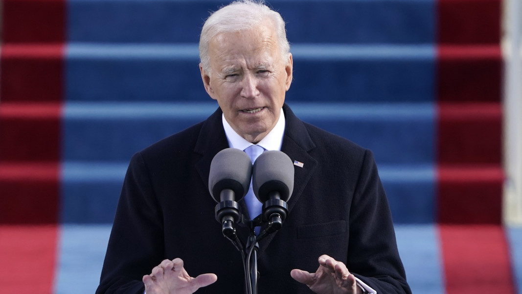 Bird defecates on US President Biden while delivering speech