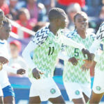 Falconets celebrate after scoring a goal