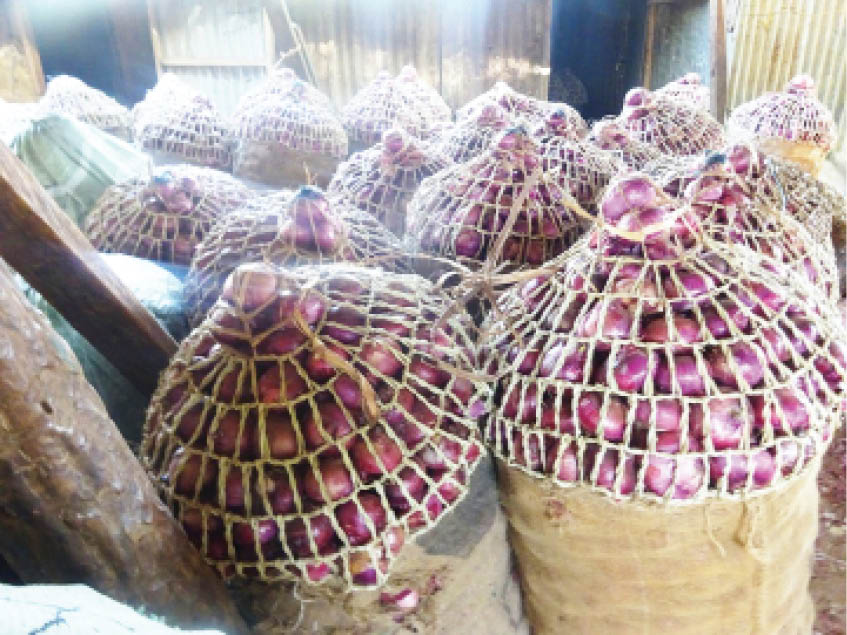 Bags of onions at the Kara Market