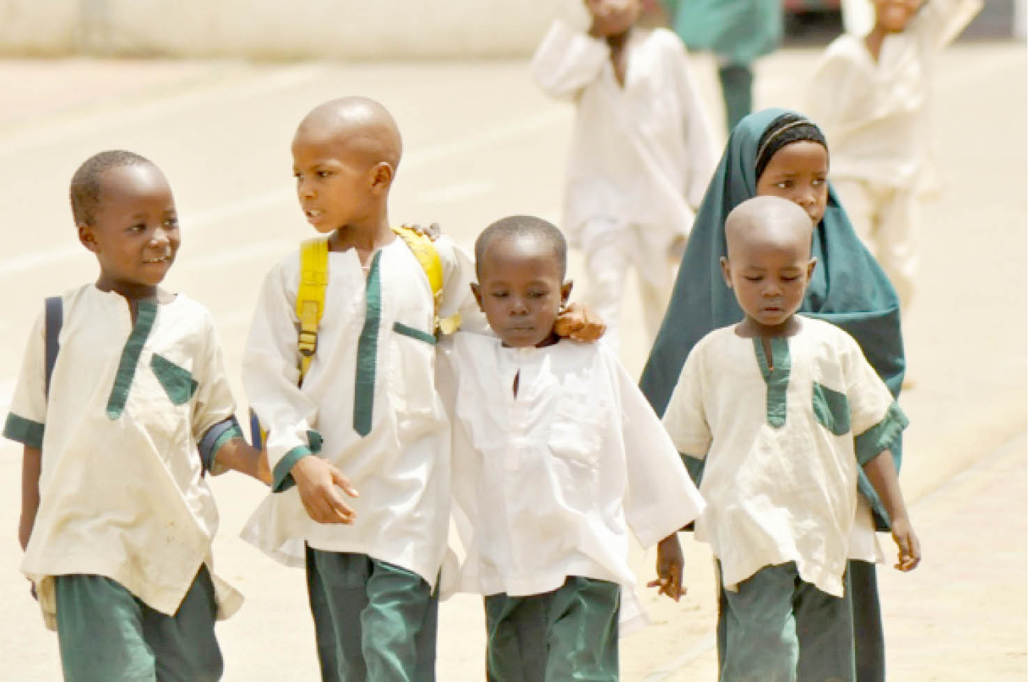 Pupils of a government-owned school where free education policy is being implemented