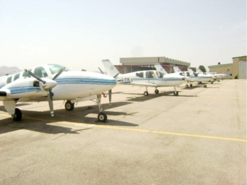 Some of the training airplanes at the Nigerian College of Aviation Technology (NCAT), Zaria