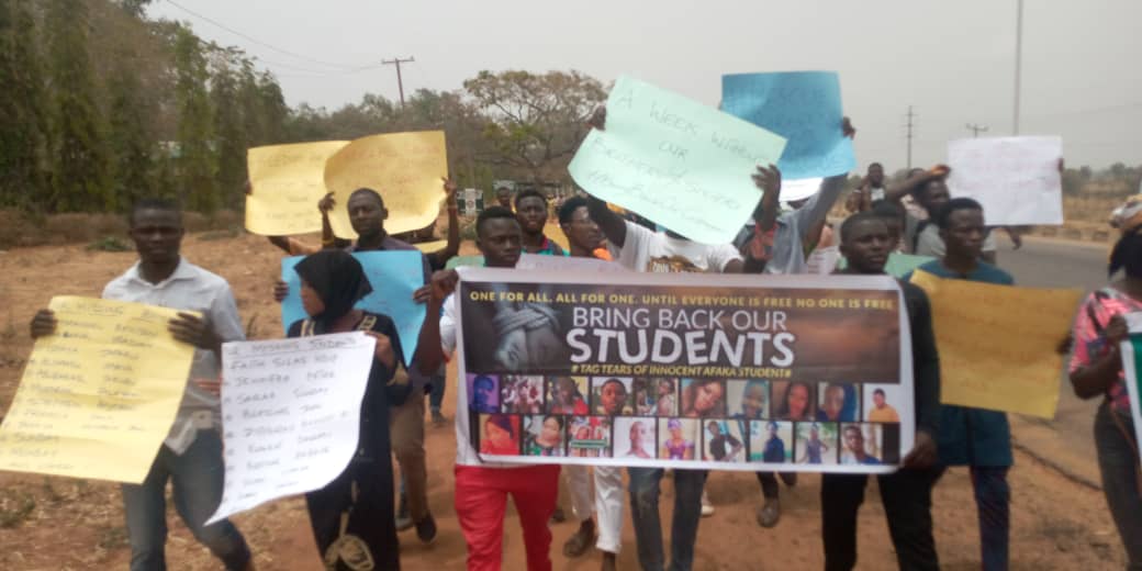 Parents, Colleagues of Abducted Kaduna Students Hit The Streets