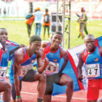 Delta State relay team celebrating victory at the just concluded 2020 National Sports Festival in Benin City