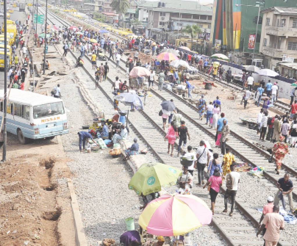 Trading activities slow down train movement in Lagos