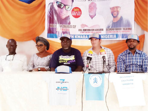 The president of ISA, Jason Charles flanked by other ISA members and state officials during the press briefing in Ilorin