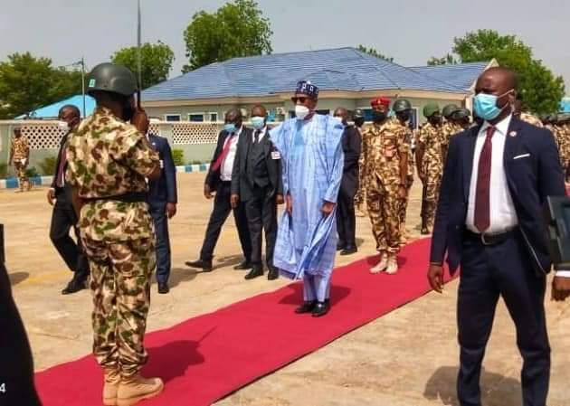 Residents rejoice as Buhari lands in Maiduguri