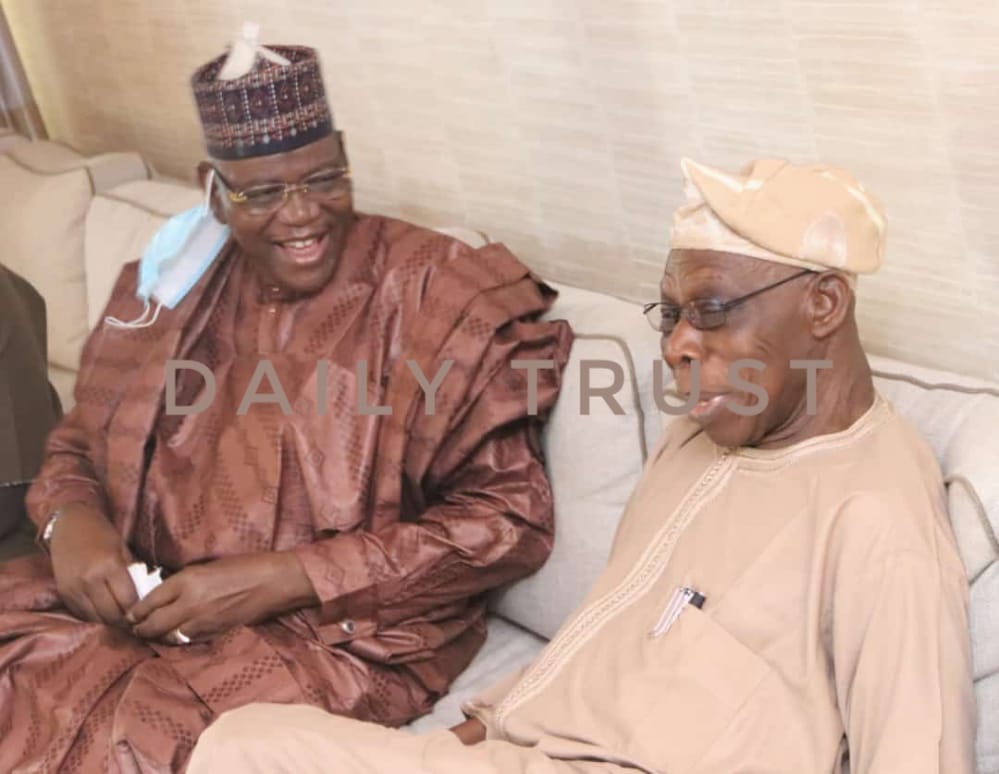 PHOTOS: Saraki, Sule Lamido, top PDP leaders meet Obasanjo in Abuja hotel