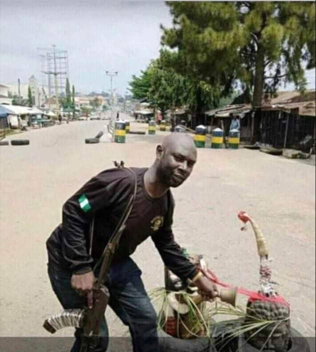 Fetish Object placed in front of Abia Police Station ‘to ward off gunmen’