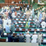 Members House of Representatives and senators in rowdy session during the consideration of Electoral Amendment Bill in Abuja yesterday