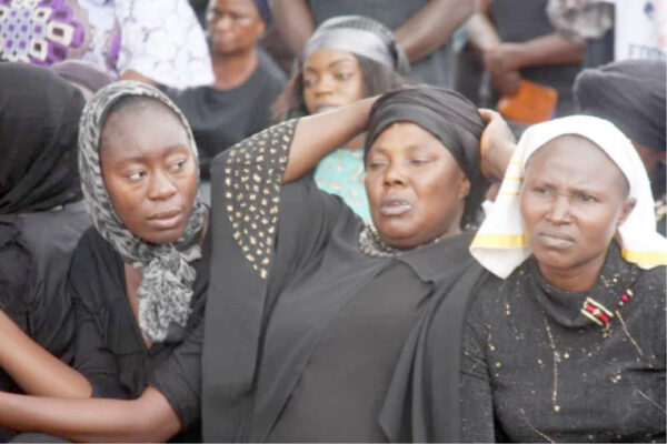 Members of the Baptist Church during a prayer session in Kaduna on Friday for the release of Bethel Baptist High School students