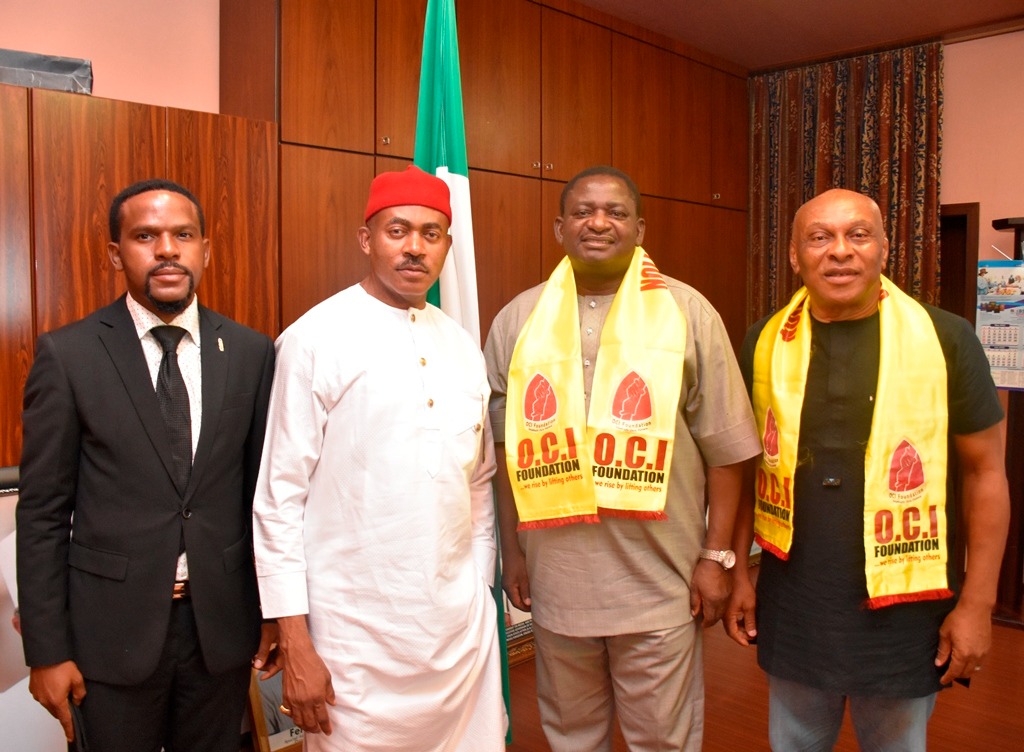 Dr Godwin Maduka (2nd left) during his visit to the Aso Villa